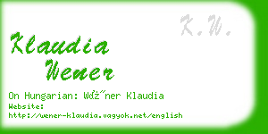 klaudia wener business card